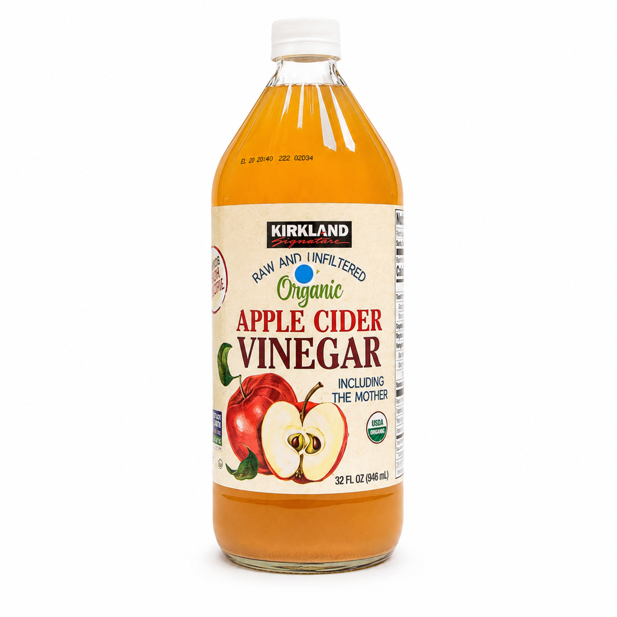 Kirkland Signature Vinagre de Sidra de Manzana Crudo Orgánico con la Madre – 32 oz