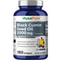 Aceite de comino negro NusaPure 2000 mg por porción - 180 cápsulas blandas (sin OMG, sin gluten) Nigella Sativa prensado en frío