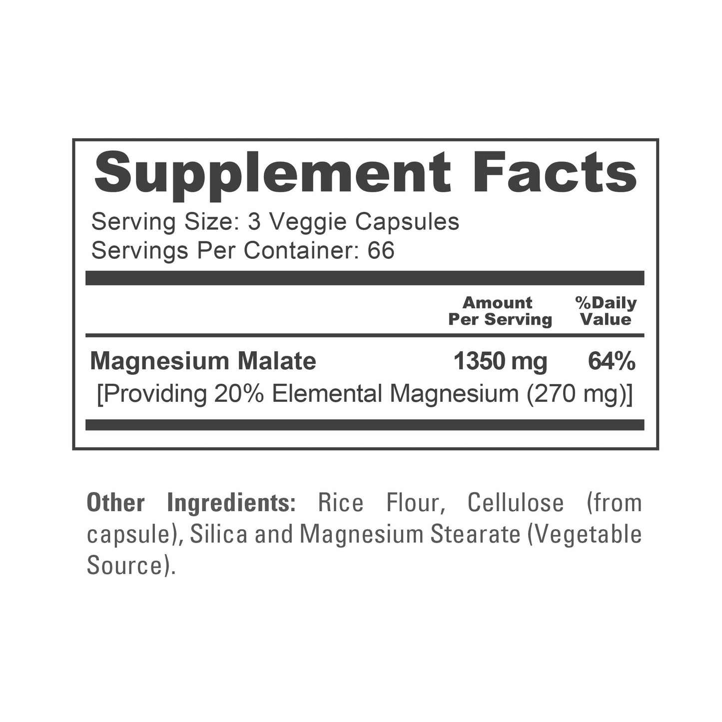 NusaPure Magnesio Malato 1350mg 200 Cápsulas Vegetales (Vegano, Sin OMG, Vegano)