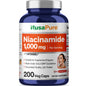 NusaPure Niacinamida 1000mg 200 Cápsulas Vegetales (Sin OGM, Vegano) Sin Enrojecimiento