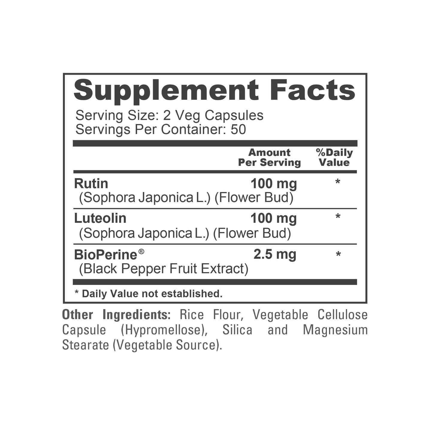 NusaPure Luteolina Complex con Rutina 200 mg | 100 Cápsulas | Fórmula de Flavonoides Vegetariana, No OGM y Vegana