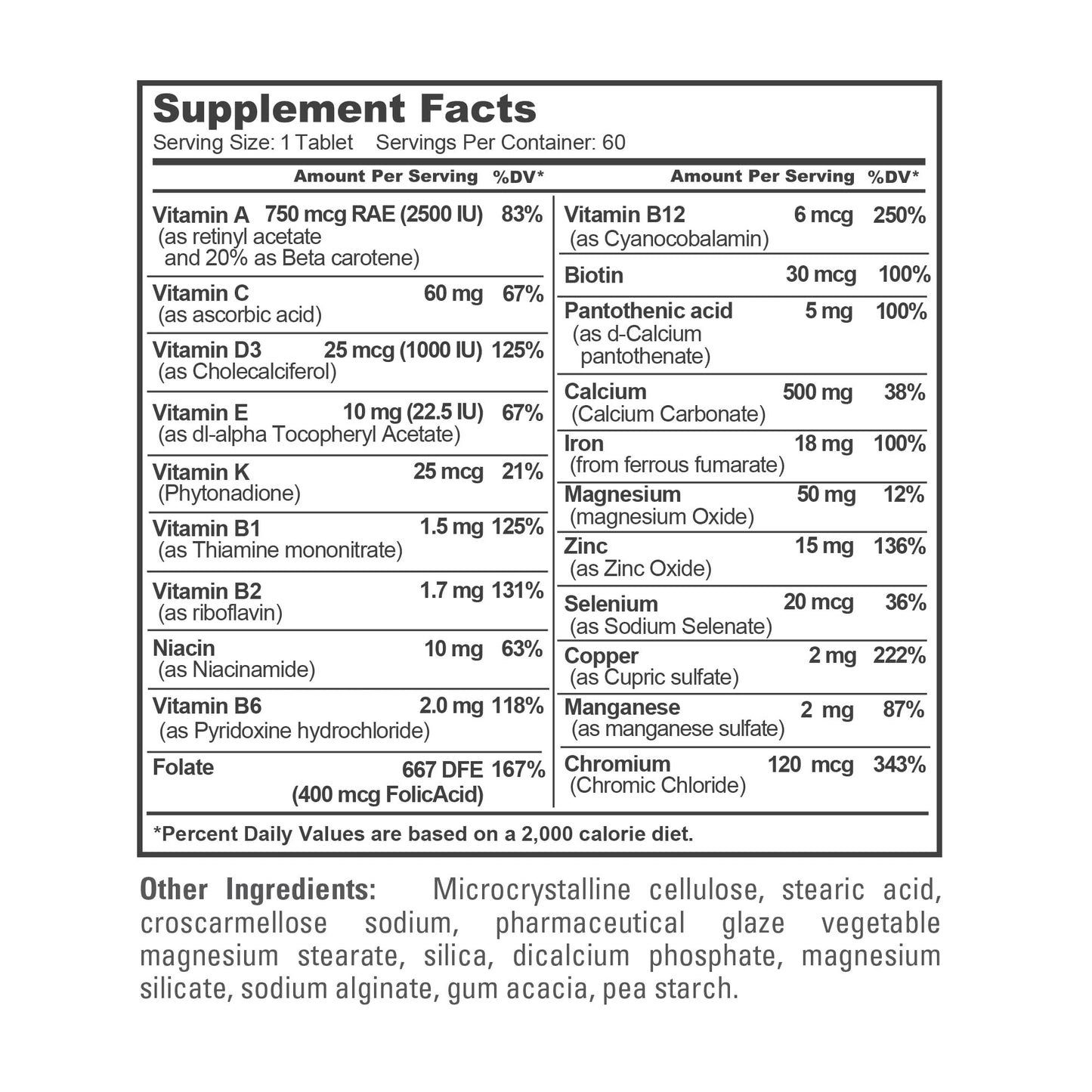 NusaPure Multivitaminas y Minerales para Mujeres, Probado en Laboratorio 60 Comprimidos Suplemento Dietético No Modificado Genéticamente