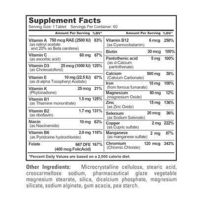 NusaPure Multivitaminas y Minerales para Mujeres, Probado en Laboratorio 60 Comprimidos Suplemento Dietético No Modificado Genéticamente