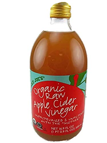 Vinagre de sidra de manzana crudo orgánico Trader Joe's con la madre sin pasteurizar y sin filtrar