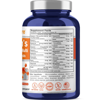 NusaPure Multivitaminas y Minerales para Mujeres, Probado en Laboratorio 60 Comprimidos Suplemento Dietético No Modificado Genéticamente