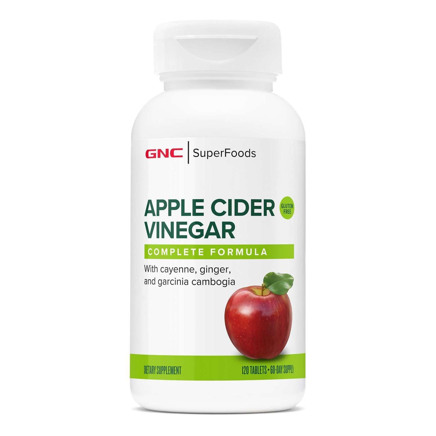 GNC SuperFoods Vinagre de Manzana con Jengibre y Cayena – 120 Comprimidos