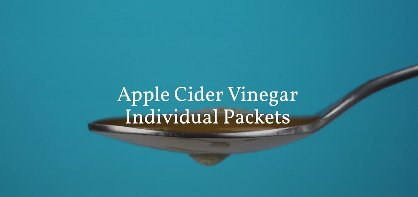 Paquetes Individuales de Vinagre de Manzana con la Madre – Paquete de 25, 1 Cucharada Cada Uno