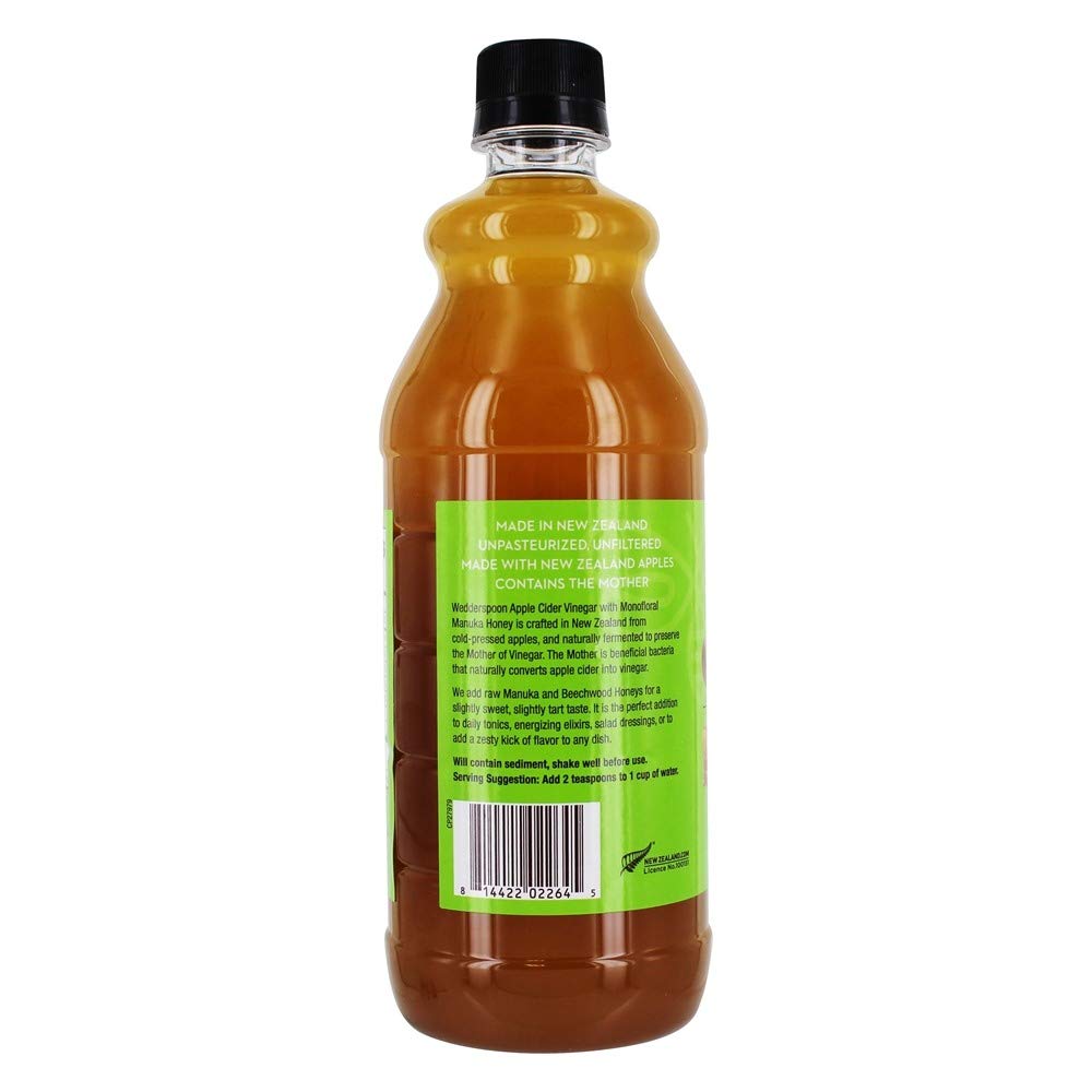 Wedderspoon Vinagre de Sidra de Manzana con Miel de Manuka Monofloral y Madre, 739 ml