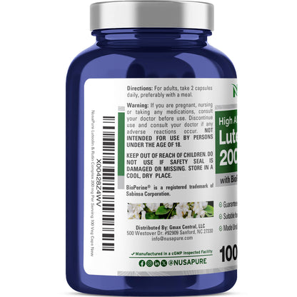 NusaPure Luteolina Complex con Rutina 200 mg | 100 Cápsulas | Fórmula de Flavonoides Vegetariana, No OGM y Vegana