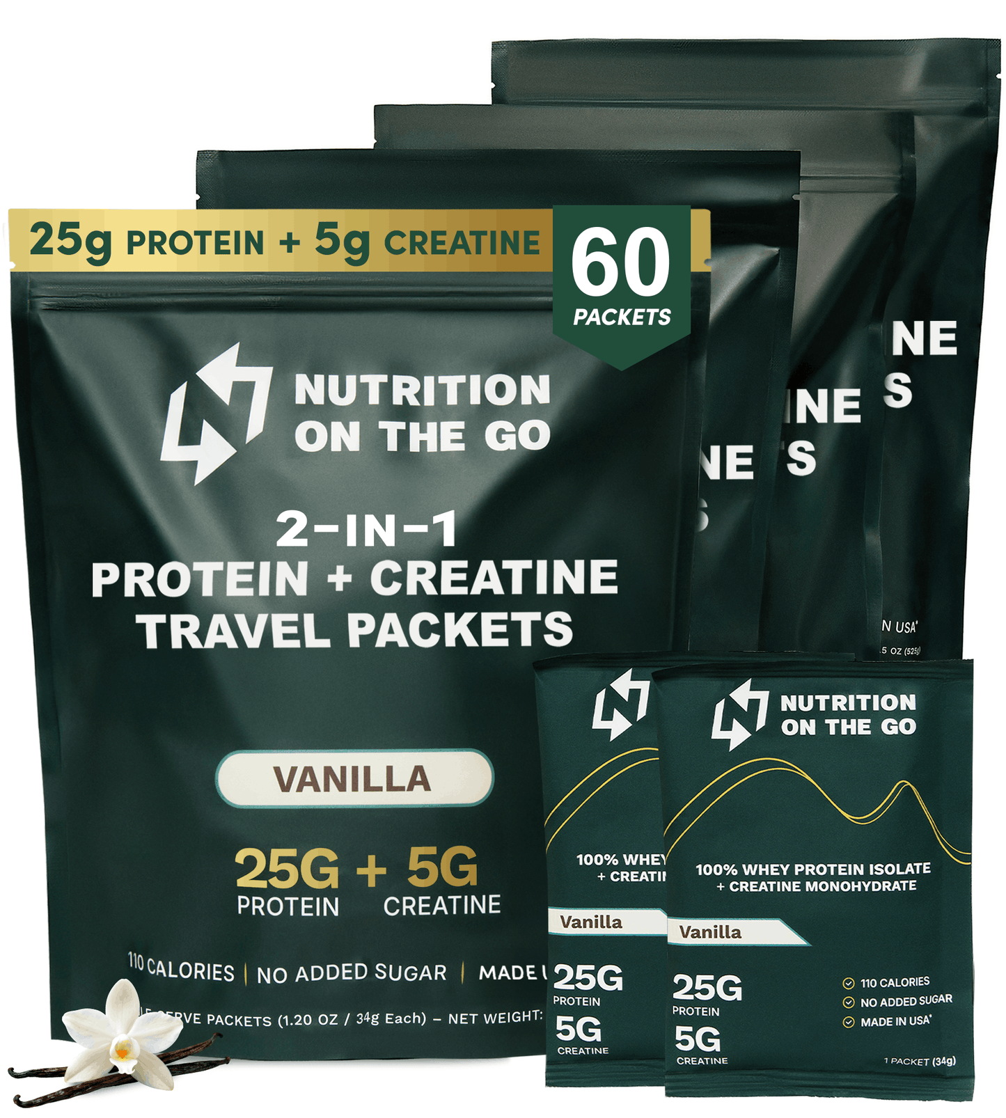 Sobres de viaje de Aislado de Proteína de Suero de Leche + Creatina 2 en 1