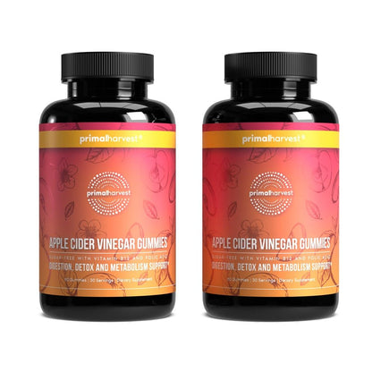 Gomitas de vinagre de sidra de manzana sin azúcar Primal Harvest – 750 mg, 60 unidades
