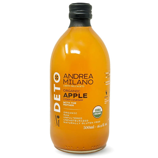 Vinagre de sidra de manzana orgánico Andrea Milano con la madre – 16.9 oz