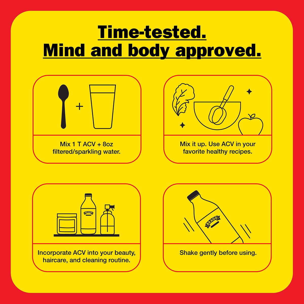 Vinagre de sidra de manzana crudo orgánico Bragg con la Madre – 16 oz, paquete de 2