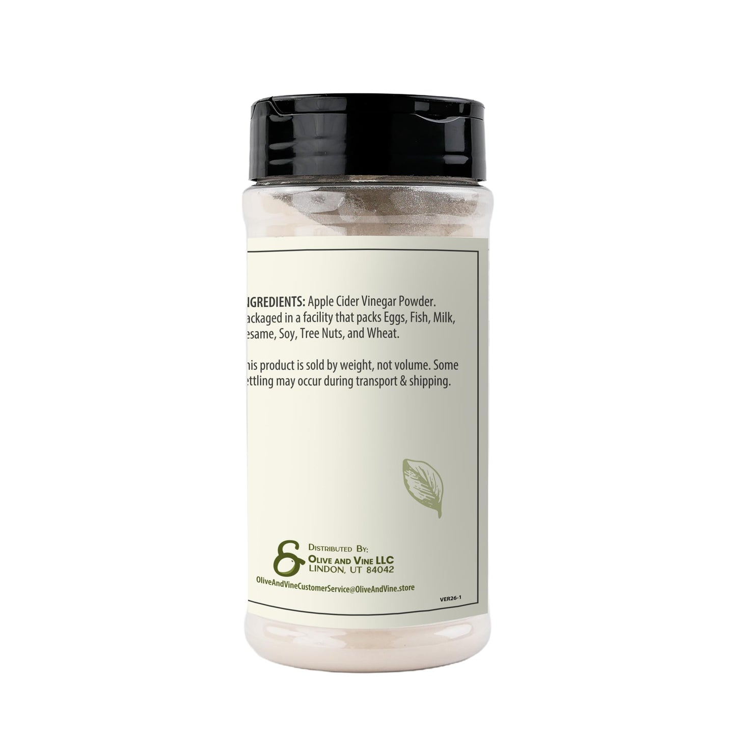 Vinagre de Sidra de Manzana en Polvo Olive & Vine – Condimento Ácido para Aderezos, Marinados y Recetas, 2.4 oz