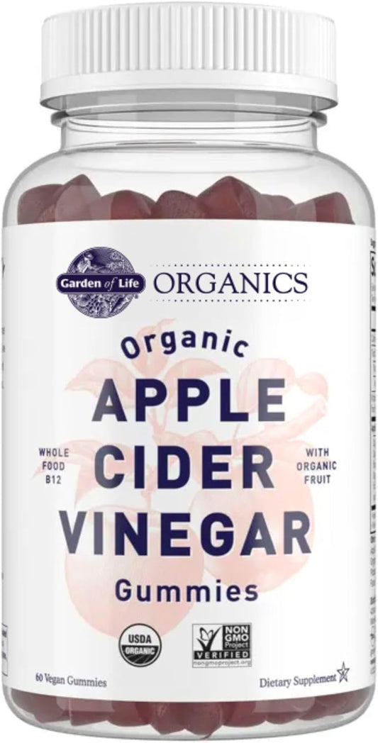 Garden of Life Organics Gomitas de Vinagre de Manzana con Vitamina B12 – 500 mg, 60 unidades