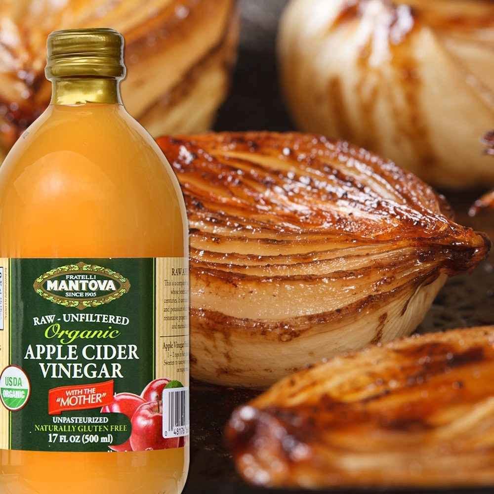 Vinagre de sidra de manzana orgánico Mantova con la madre – Crudo y sin filtrar, 33.8 fl oz