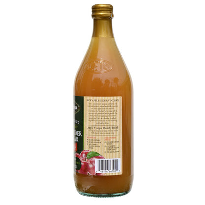 Vinagre de sidra de manzana orgánico Mantova con la madre – Crudo y sin filtrar, 33.8 fl oz