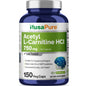 NusaPure Acetil L-Carnitina 750mg por Cápsula 150 Cápsulas Vegetales (Sin OGM, Vegano) Acetil L Carnitina HCL (ALCAR) de Alta Potencia