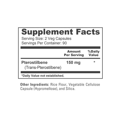 NusaPure Pterostilbene 150mg 180 Cápsulas Vegetales (Sin OGM, Vegano)