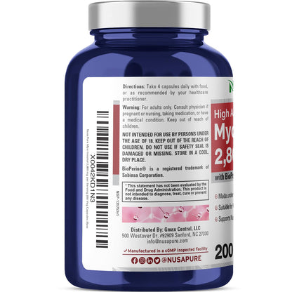 NusaPure Mioinositol - Apto para vegetarianos/veganos, sin OMG - 2800mg, 200 Cápsulas