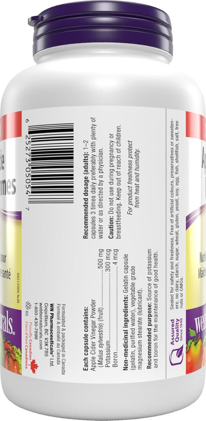 Webber Naturals Vinagre de Sidra de Manzana 500 mg, 240 Cápsulas