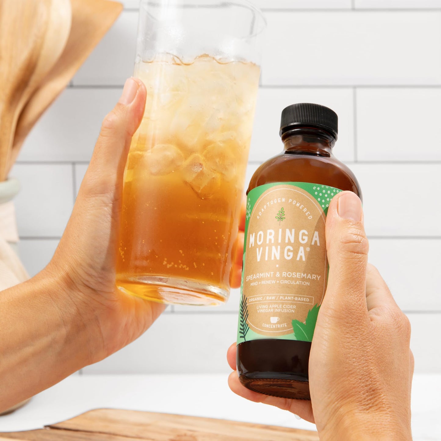 Tónico Herbal de Moringa Vinga con Adaptógenos y Vinagre de Sidra de Manzana – 32 oz
