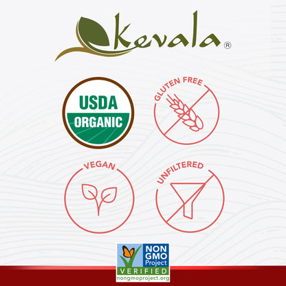 Vinagre de Sidra de Manzana Crudo Orgánico Kevala con la Madre