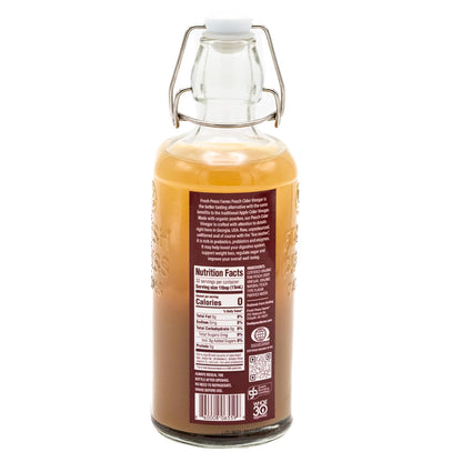 Fresh Press Farms Vinagre de sidra de melocotón orgánico con la madre – 16.4 oz, paquete de 2