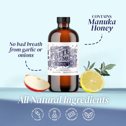 Bite Me Tónico Vinagre de Sidra de Manzana con Miel de Manuka – 16 fl oz