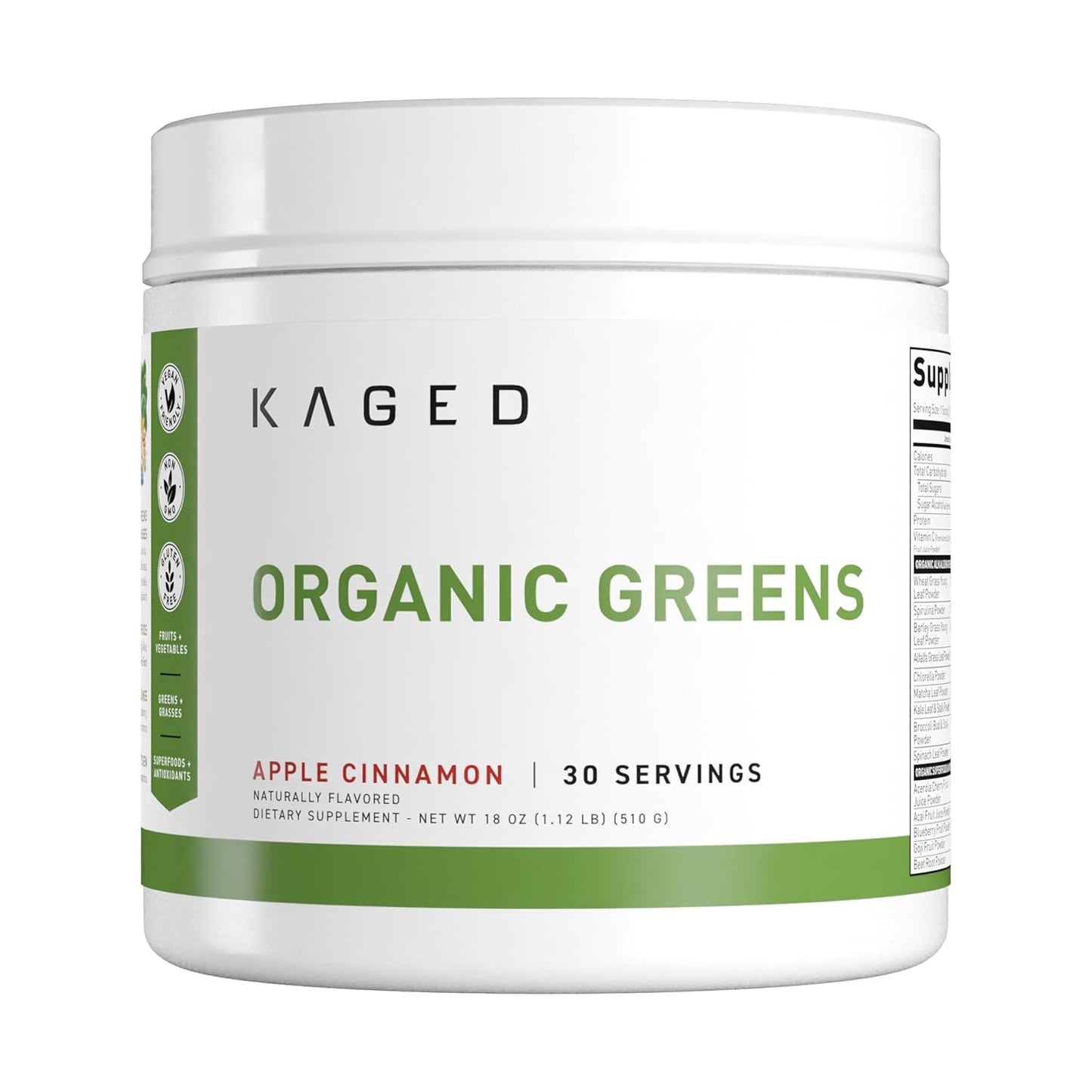 Kaged Outlive 100 Superalimento en polvo de vegetales orgánicos con vinagre de sidra de manzana