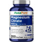 Citrato de Magnesio 833mg de NusaPure - 200 Cápsulas Vegetales (Vegetariano, No OGM, Vegano)
