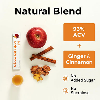 Modern Guru Apple Cider Vinegar Drink Sticks with Ginger & Cinnamon – 21 Count