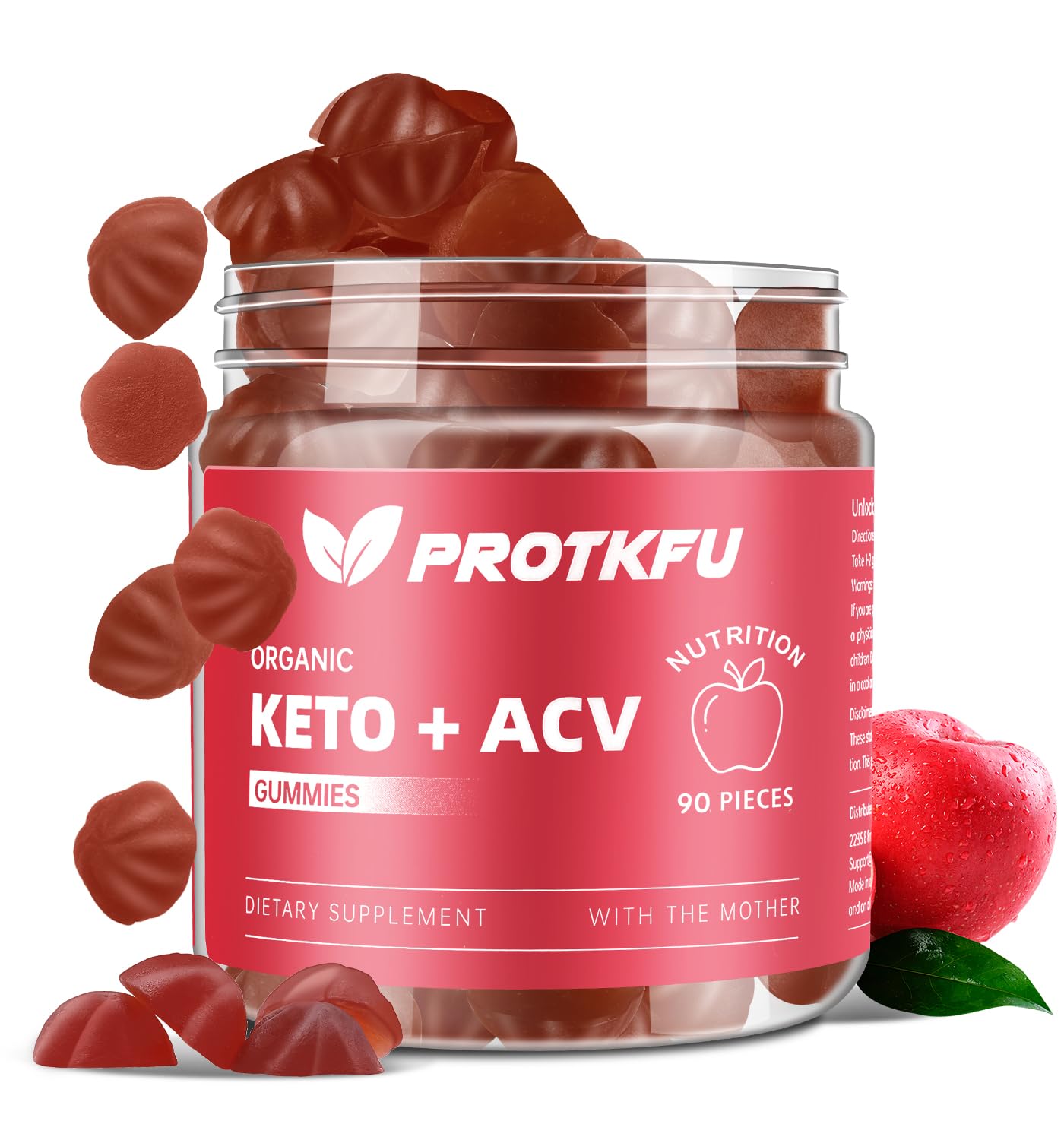 Gomitas de vinagre de sidra de manzana ProTKFU con la madre – 1000 mg