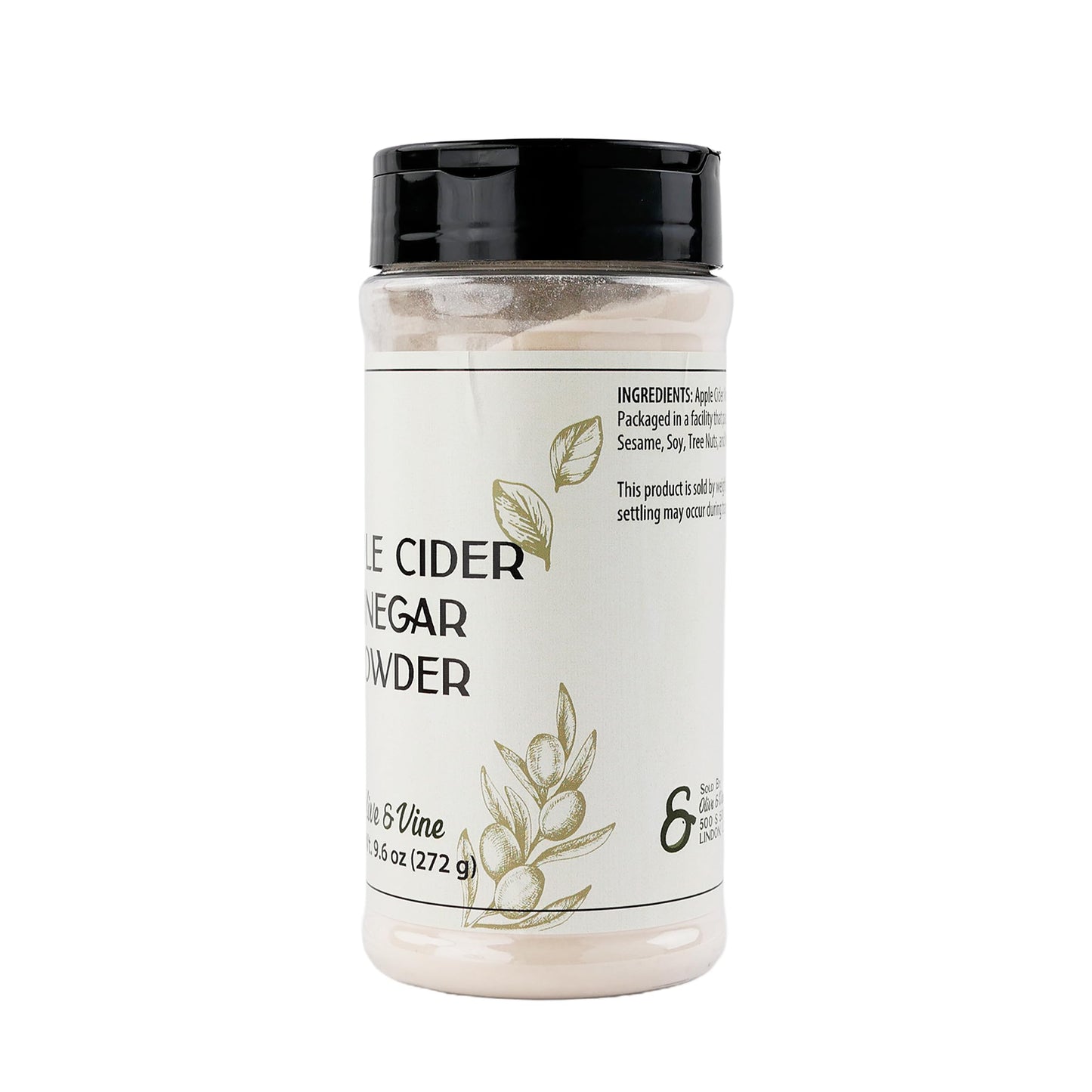Vinagre de Sidra de Manzana en Polvo Olive & Vine – Condimento Ácido para Aderezos, Marinados y Recetas, 2.4 oz