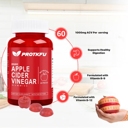Gomitas de vinagre de sidra de manzana ProTKFU con la madre – 1000 mg