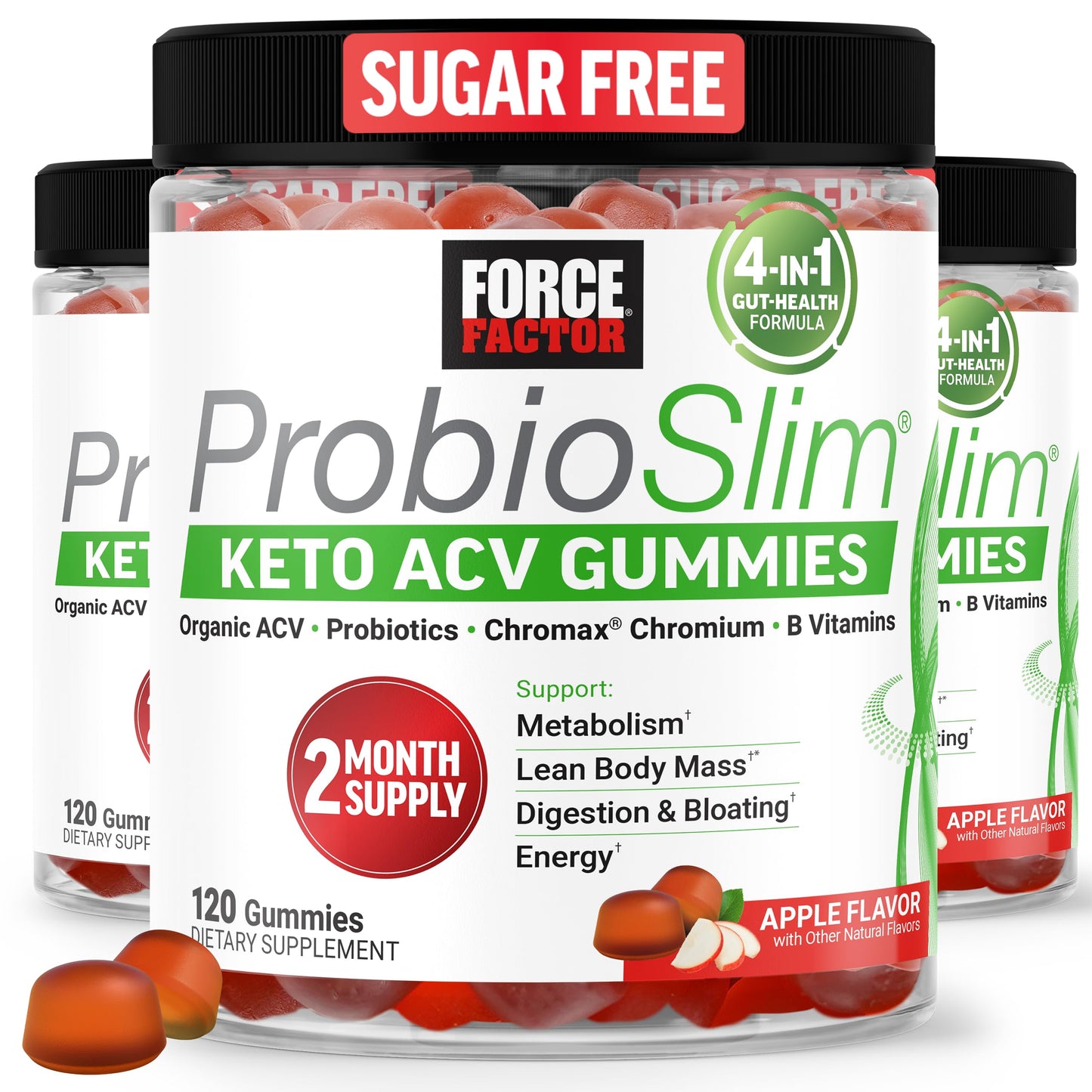 Gomitas Keto ACV con probióticos y prebióticos ProbioSlim de Force Factor