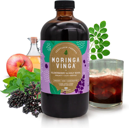 Tónico Herbal de Moringa Vinga con Adaptógenos y Vinagre de Sidra de Manzana – 32 oz
