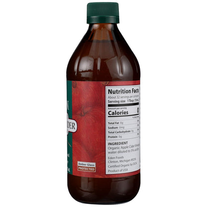 Vinagre de sidra de manzana orgánico Eden con la madre – 16 oz
