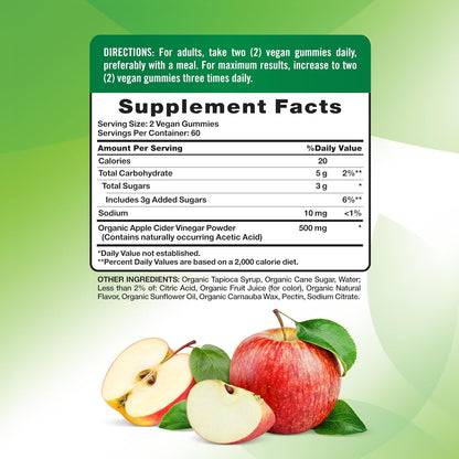 Gomitas de vinagre de sidra de manzana orgánico Nature’s Truth – Sabor a manzana, veganas, 120 unidades