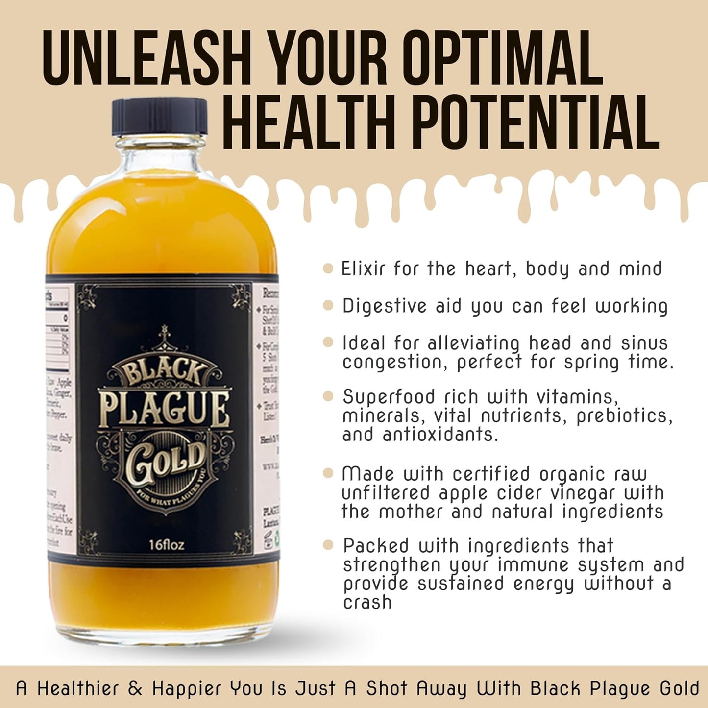 Black Plague Gold Fire Cider con la Madre – 16 oz