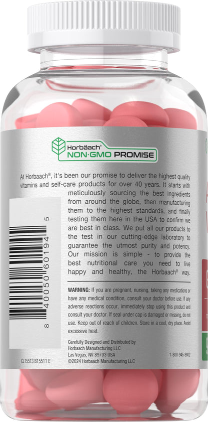 Gomitas de vinagre de sidra de manzana Horbäach – Sabor Manzana, 400 mg, 90 unidades