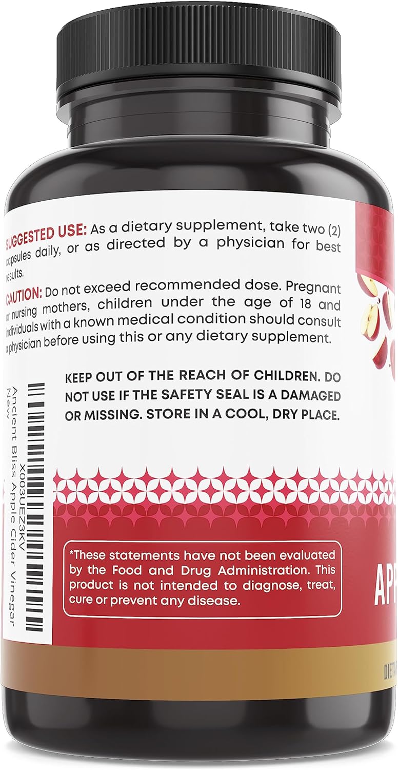 Cápsulas de Vinagre de Manzana Ancient Bliss con la Madre – 1600 mg