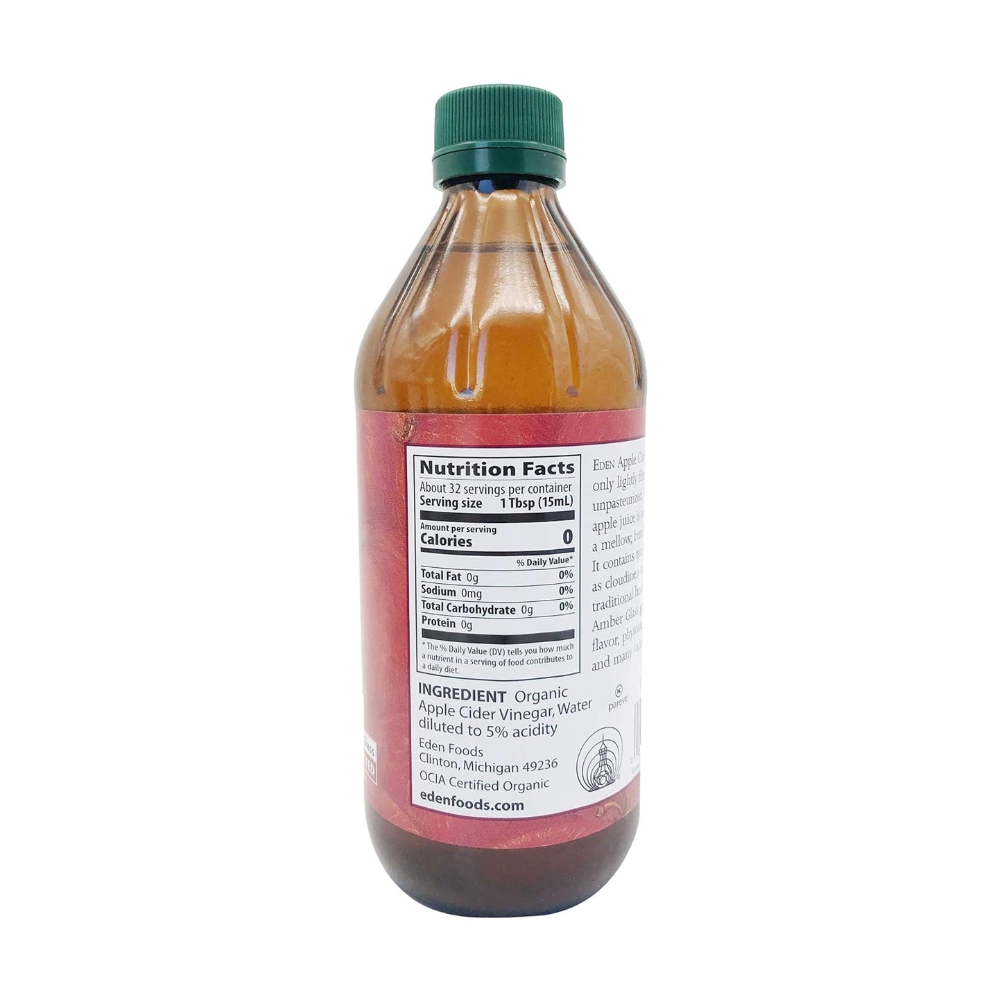 Vinagre de sidra de manzana orgánico Eden con la madre – 16 oz