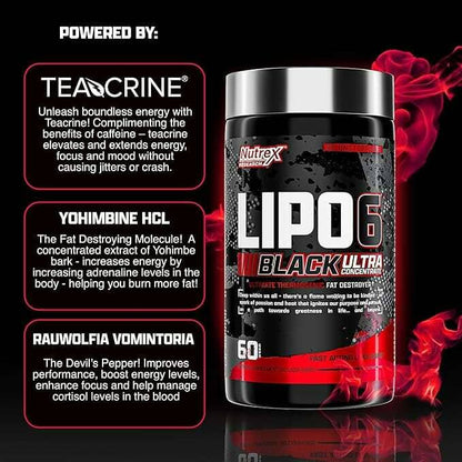 Nutrex LIPO-6 Black Ultra Concentrate, 60 Caps