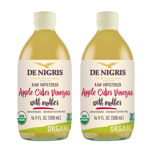De Nigris Organic Raw Apple Cider Vinegar with the Mother – 2 Pack