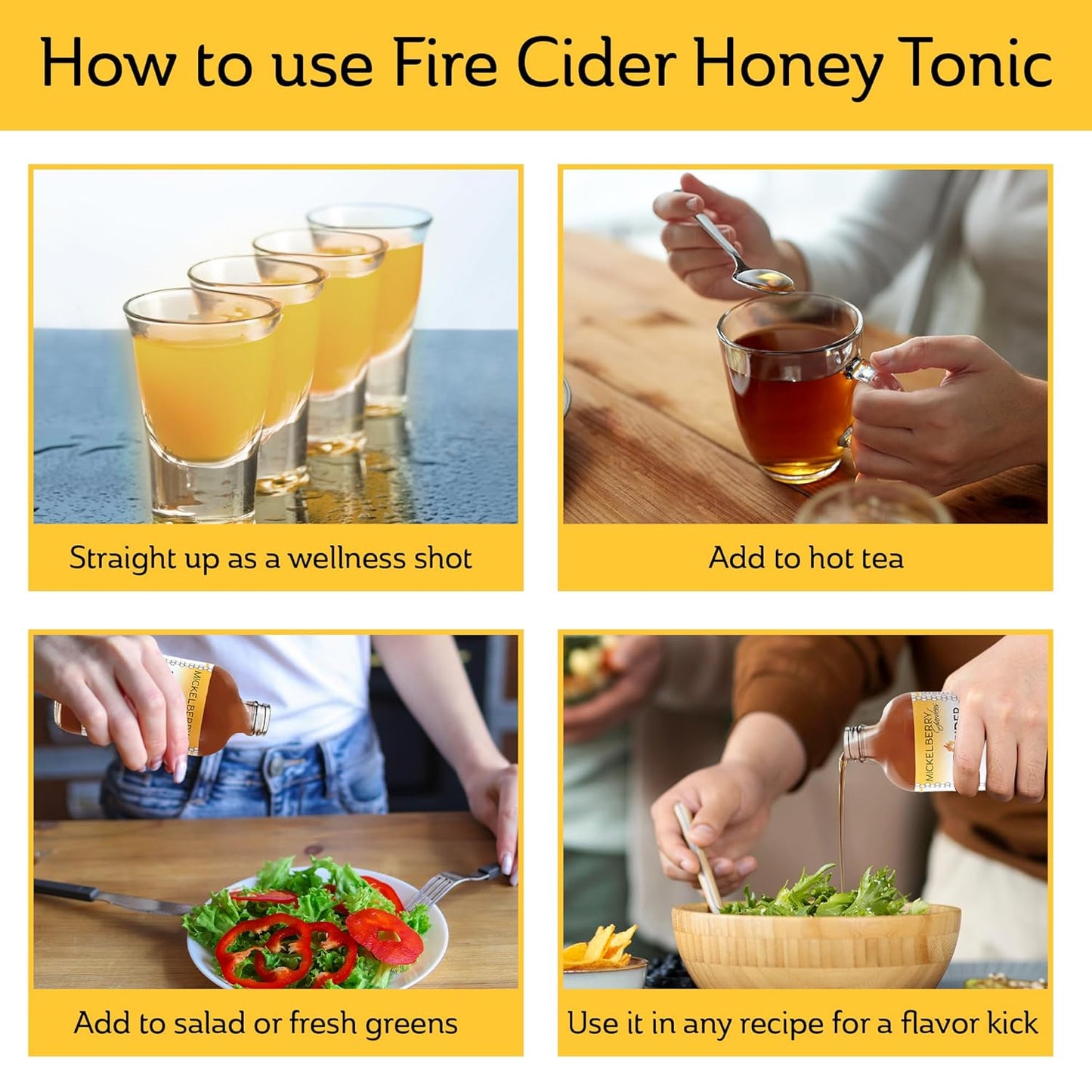 Tónico de miel Fire Cider de Mickelberry Gardens con vinagre de sidra de manzana