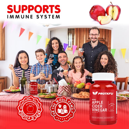 Gomitas de vinagre de sidra de manzana ProTKFU con la madre – 1000 mg