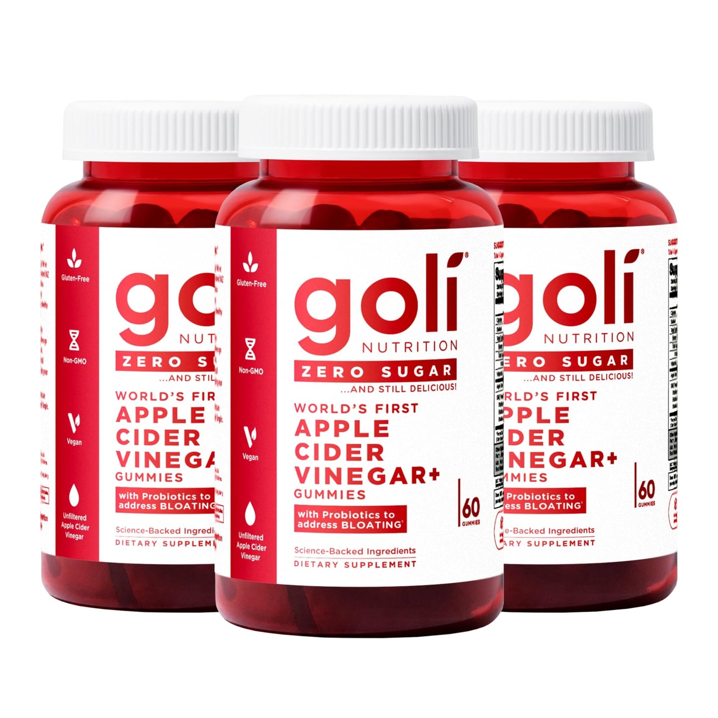 Gomitas Goli Zero Sugar de Vinagre de Sidra de Manzana con Probióticos y Vitamina B12