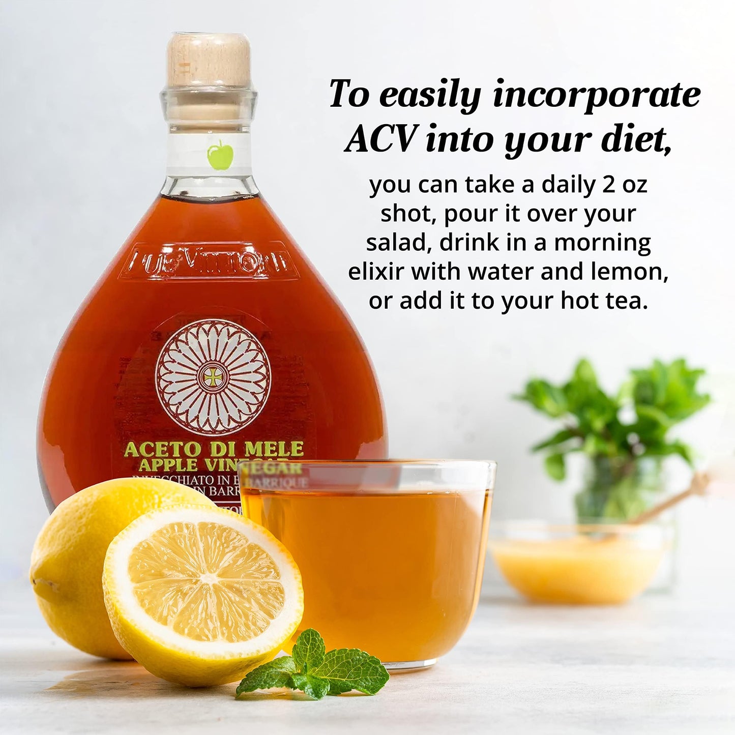 Due Vittorie Italian Apple Cider Vinegar Aged in Wine Barrels – 16.9 fl oz