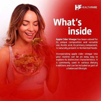 Cápsulas de Vinagre de Sidra de Manzana de Máxima Potencia HealthFare – 3200 mg